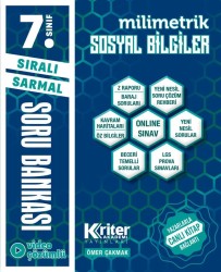 KRİTER AKADEMİ YAYINLARI - KRİTER 7. Sınıf Sosyal Bilgiler milimetrik Soru Bankası