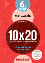 TUDEM - TUDEM 6. SINIF BLOKTEST MATEMATİK 10x20 KAZANIM DENEMELERİ 2. DÖNEM