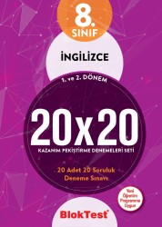 TUDEM - TUDEM 8. SINIF BLOKTEST İNGİLİZCE 20x20 KAZANIM DENEMELERİ